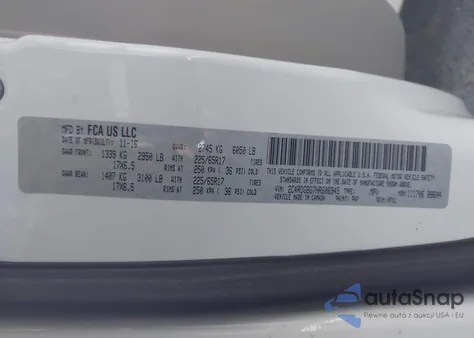 2017 Dodge Grand Caravan Se z USA, uszkodzony, nr VIN 2C4RDGBG7HR606945